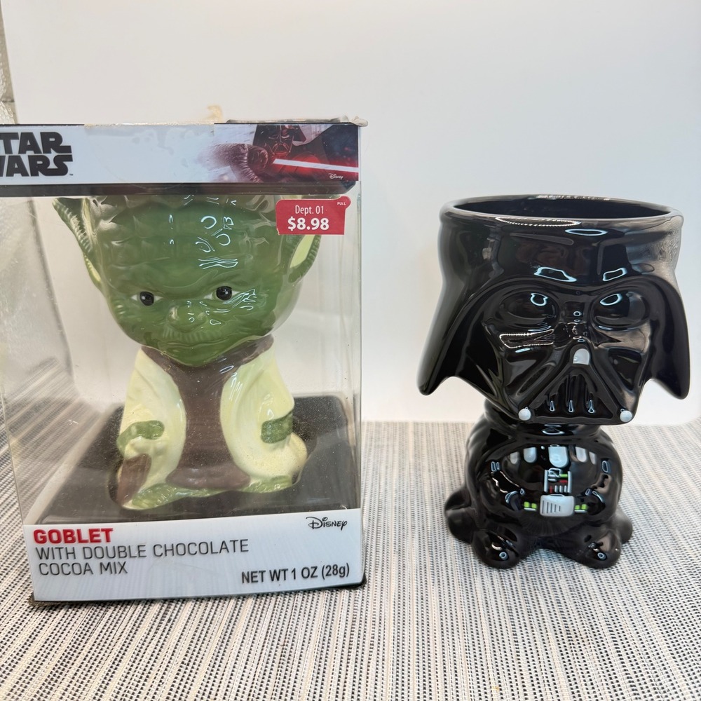 Star Wars Galerie Ceramic Goblet Set Yoda New in Box‎ Darth Vader Loose Ceramic